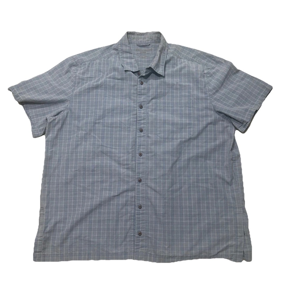 5.11 Tactical Series Mens XL Blue Plaid Short Sleeve Button Down Shirt Snap Top